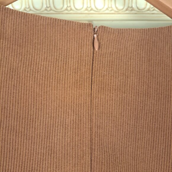 Kancy Kole Brown Corduroy Bib Overall Belted Midi Dress Size Lg - Picture 6 of 10